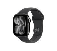 Apple Watch Series 11 GPS + Cellular 42 mm Cassa in alluminio nero con cinturino Sport nero S/M