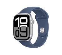 Apple Watch Series 10 Serie 10 GPS 46mm Cassa in Alluminio Color Argento con Denim Sport Band - S/M