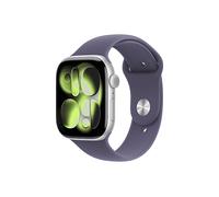 Apple Watch Series 11 GPS 46mm Cassa Alluminio Argento con Sport Band Viola Nebbia - M/L