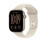 SMARTWATCH APPLE Watch Series 12 GPS 46 mm Cinturino Sport sabbia M/L, Display da 1,99 ", Touchscreen, 5.3, Modulo GPS integrato, Waterproof, Oro chiaro