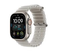 Apple Watch Ultra 4 (GPS + Cellular) Cassa da 49 mm in Titanio Naturale con cinturino Ocean Band Grigio traslucido - Taglia unica - Nouvo