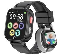 Smartwatch Bambini-Orologio Bambino con con GPS 4G Telefono SOS gioco | Videochiamata Chat Vocale Contapassi Sveglia-Smart watch per Ragazzo e Ragazzi 4-12 Anni Regalo Nero