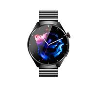 SmartWatch, chiamata Bluetooth e frequenza cardiaca, pressione sanguigna e ossigeno nel sangue Black + Black Steel