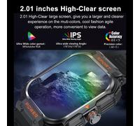 Smartwatch con auricolari, schermo IPS da 2,01", batteria da 345mAh, impermeabile, NFC, multi-sport, nero