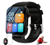 Smartwatch Con Rilevamento Cadute per Anziani, Localizzatore Gps Anti-Smarrimento, Monitoraggio Della Salute, Comunicazione Bidirezionale HD, Allarme Personale Con Pulsante Di Emergenza Sos Black