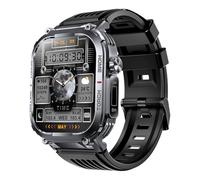 Smartwatch da uomo, 2.02 pollici, display HD, chiamate Bluetooth, assistente vocale, per attività all'aria aperta, con bussola, stile militare, impermeabile 3 ATM, 100 +, moda sport, fitness tracker