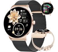 Smartwatch Donna, 1,43" AMOLED Ultra-sottile 7,9 mm Orologio Fitness 2 Cinturini,Chiamata Bluetooth,100+ Modalità Sportive,24H Cardiofrequenzimetro,Monitoraggio Sonno,IP68 Impermeabile,Con Android iOS