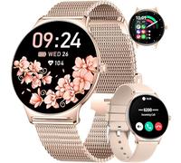 Smartwatch Donna, 1,43" AMOLED Ultra-sottile 7,9 mm Orologio Fitness Con Android iOS,Chiamata Bluetooth,100+ Modalità Sportive,24H Cardiofrequenzimetro/Monitoraggio Sonno,IP68 Impermeabile,2 Cinturini