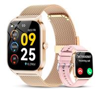 Smartwatch Donna,1.85'' Orologio Smartwatch con Chiamate Bluetooth/Assistente,120+ Sportive Smart Watch con Contapassi/Sonno/Cardiofrequenzimetro,IP68 Fitness Tracker per iOS Android, Oro e Rosa