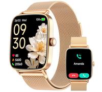 Smartwatch Donna, 1.85" Orologio Smartwatch con Chiamate e Notifiche WhatsApp, Fitness Tracker con Contapassi Sonno SpO2 Cardiofrequenzimetro, 110 Sportive, IP68 Smart Watch per Android iOS Oro