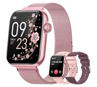 Smartwatch Donna Chiamate/Effettua o Risposta Chiamate, 1,83" Orologio Smartwatch con 3 Cinturini, Fisiologia Femminile, Sonno/Cardiofrequenzimetro/SpO2/IP68 Smart Watch Android iOS Rosa Pastello