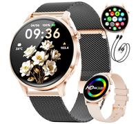 Smartwatch Donna, Display AMOLED 1,32" Ultra-sottile, Chiamate Bluetooth, IP68 Impermeabile, 116 Modalità Sport, Monitoraggio del Ciclo/Frequenza Cardiaca e Sonno, 2 Cinturini e 2 Cavi Inclusi，FV23-G