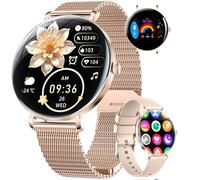 Smartwatch Donna Leggero con Ultra Sottile Schermo Curvo AMOLED Bluetooth Chiamate Podometro/Frequenza Cardiaca 100+ Modalità Sportive IP68 Impermeabile Elegante Orologio Smartwatch per Android iOS