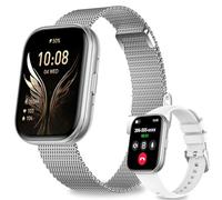 Smartwatch Donna Uomo, 1,75'' Orologio Smartwatch con Effettua/Risposta Chiamate, 120+ Sportive Smart Watch con Contapassi/Sonno/Cardiofrequenzimetro, IP68 Fitness Tracker per Android iOS, Argento