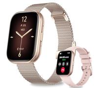 Smartwatch Donna Uomo, 1,75'' Orologio Smartwatch con Effettua/Risposta Chiamate, 120+ Sportive Smart Watch con Contapassi/Sonno/Cardiofrequenzimetro, IP68 Fitness Tracker per Android iOS, Oro Rosa