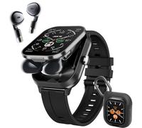 Smartwatch e Auricolari 2 in 1, 2,01" Schermo HD Bluetooth Fitness Tracker, 100+ Modalità di Sport, NFC, GPS, Monitor del Sonno/Frequenza Cardiaca/Pressione Sanguigna, Compatibile con Android e iOS
