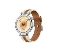 Watch GT6 GPS - Cassa in acciaio inossidabile argento da 41 mm con cinturino in tessuto intrecciato marrone - Nouvo