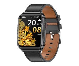 Smartwatch INF Con chiamata ECG/Bluetooth e musica, Compatibile con Android, iOS, Nero