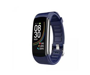 Smartwatch INF con frequenza cardiaca, ossigeno nel sangue, contapassi, Scocca in Acrilonitrile butadiene stirene (ABS), Policarbonato (PC), Lega di zinco, Compatibile con Android, iOS, Blu