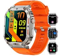 Smartwatch militari da uomo con Bluetooth, schermo HD da 1,96", robusto, compatibile Android iOS oltre 80 modalità sport, cardiofrequenzimetro, monitoraggio del sonno, orologio tattico per il fitness