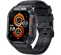 Smartwatch militari da uomo con Bluetooth, schermo HD da 1,96", robusto, compatibile Android iOS oltre 80 modalità sport, cardiofrequenzimetro, monitoraggio del sonno, orologio tattico per il fitness
