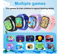 Smartwatch per bambini con giochi puzzle, schermo touch IPS HD, fotocamera, batteria 300mAh, contapassi, sveglia, torcia, smartwatch alla moda per bambini, regalo per bambini e bambine dai 6 ai 13 ann