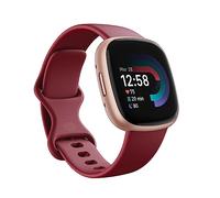 Smartwatch per il fitness Fitbit Versa 4 con GPS integrato, fino a 6 giorni di autonomia e compatibile con iOS 15 & Android OS 9.0, Rosso ciliegia / Alluminio rame rosa