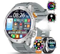 Smartwatch Uomo-1000mAh Batteria/1,75'' HD Display,IP68 Impermeabile Smartwatch con Torcia/130+ Modalità Sportive,Fitness Tracker con Monitor Frequenza Cardiaca/Sonno,per Android iOS,3 Cinturini