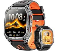 Smartwatch Uomo, 1000mAh(Durata 7-20 Giorni), 2.01" Orologio Smartwatch Militare con Torcia/Chiamate Bluetooth/Notifiche Messaggi/Frequenza Cardiaca/Sonno/100+ Sportive, Smart Watch per Android iOS