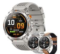 Smartwatch Uomo Chiamata Bluetooth e Risposta Vivavoce, Smart Watch con 1,46 Contapassi Cardiofrequenzimetro 100+ Modalità Sport Notifiche Messaggi Orologio Fitness Tracker per Android iOS (Argento)