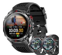 Smartwatch Uomo Chiamata Bluetooth e Risposta Vivavoce, Smart Watch con 1,46 Contapassi Cardiofrequenzimetro 100+ Modalità Sport Notifiche Messaggi Orologio Fitness Tracker per Android iOS (Nero)