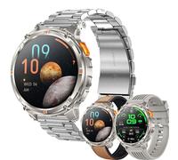 Smartwatch Uomo Chiamata Bluetooth e Risposta Vivavoce, Smart Watch con 1,7 Contapassi Cardiofrequenzimetro 100+ Modalità Sport Notifiche Messaggi Orologio Fitness Tracker per Android iOS (Argento)