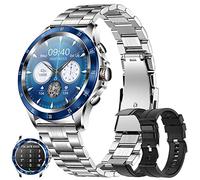 Smartwatch Uomo con Chiamate Bluetooth, 1,32'' Orologio da Polso Fitness Tracker, IP68 Impermeabile Cardiofrequenzimetro Contapassi Activity Tracker Smart Watch per Android IOS( Blu-Argento)