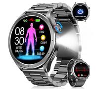 Smartwatch Uomo con ECG+HRV, AI GPT Orologio Uomo con Pressione Sanguigna, Frequenza Cardiaca, SpO2, 24H Sonno, 120+ Modalità Sportive IP68 Smartwatch Fitness, Notifiche Messaggi Android iOS Nero
