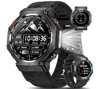 Smartwatch Uomo con GPS/Altezza/Pressione,1.39'' Orologio Smartwatch con Torcia LED/530mAh/Chiamata,3ATM Impermeabile 110+ Modalità Sport Cardiofrequenzimetro SpO2 per Android iOS (Nero)