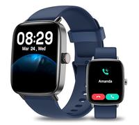 Smartwatch Uomo Donna, 1.85" Orologio Smartwatch con Chiamate e Notifiche WhatsApp, Fitness Tracker con Contapassi Sonno SpO2 Cardiofrequenzimetro, 110 Sportive, IP68 Watch per Android iOS Blu Scuro