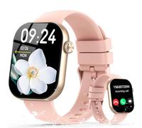 Smartwatch Uomo Donna, 2.01" Orologio Smartwatch con Chiamata Bluetooth e Risposta Vivavoce, Fitness Tracker con Contapassi/Sonno/Cardiofrequenzimetro, Impermeabile 5ATM, 100+ Sports Smart Watch Rosa