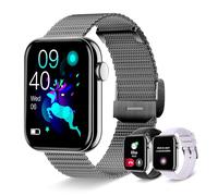 Smartwatch Uomo Donna con Chiamate e Risposta/Notifiche WhatsApp, 1,85" Orologio Digitale Fitness Contapassi Cronometro, 19 Modalità Sportivo Android iOS Smart Watch con Sonno/Cardiofrequenzimetro