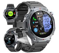 Smartwatch Uomo GPS, 1.43" AMOLED Militari Orologio Smartwatch con Chiamate Bluetooth, 5 ATM Smart Watch con Sonno/Cardiofrequenzimetro/Torcia/Bussola, 160+ Sportive Fitness Tracker per Android iOS