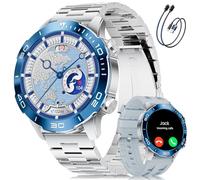 Smartwatch Uomo Lusso con Chiamata Bluetooth/2 Bracciale, 1,43" AMOLED Schermo, 800 mAh, IP68 Impermeabile, Fitness Tracker con Monitoraggio della Frequenza Cardiaca/SpO2/Sonno, per Android iOS