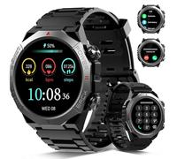 Smartwatch Uomo Militare, 1.39" HD Orologio Smart watch con Chiamate Bluetooth, Tracker Attività con Sonno/Cardiofrequenzimetro, 110+ Modalità Sportive, IP68 Impermeabile per Android iOS, Nero
