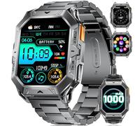 Smartwatch Uomo Militare,1000mAh Batteria,Bussola,Altitudine,Barometro,2.13" AMOLED Orologio Smartwatch con 10ATM Étanche,Chiamate Bluetooth per Android iOS,100+ Sportive,Monitoraggio della Salute