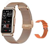 Smartwatches Moda Donne Uomini Messaggio Push Custom Quadrante Sport Braccialetto Impermeabile Elettronico (colore : Mesh Belt Dorato, Dimensioni: quadrante personalizzato)