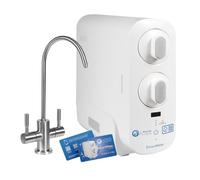 SmartWater depuratore acqua sottolavello a osmosi inversa e microfiltrazione, display TDS, senza abbonamento, 2304 L al giorno, 1,6 L min, bianco
