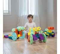 Smartwo Blocchi da Costruzione Grandi per Bambini 3 4 5 6 Anni, 77 Mattoncini Giganti in Schiuma EVA Morbide e Leggere, Giocattolo STEM Creativo, Gioco Educativo a Incastro,
