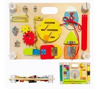 Smartwo Giochi Bambini 3 Anni, Busy Board Montessori Bifacciale, Pannello Sensoriale Bambini Montessori, Tavola attività Bambino, Giochi in Legno Montessori, Gioco Educativo Bambino 3 4 5 Anni