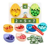 SMARTWO Gioco Educativo Montessori Dinosauro per Bambini 3-5 Anni Set in Legno per Imparare a Contare Colori e Primi Calcoli attività Motricità Fine Regalo Compleanno Originale Bambina Bambino