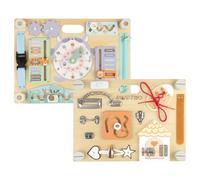 Smartwo Montessori - Tavola motorizzata in legno, a partire dai 3 anni, Activity Board double face con 20 attività di apprendimento, giocattolo sensoriale in legno, per bambini in età prescolare