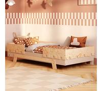 smartwood Letto Bambini 90x190 cm con Rete, Legno, Cachemire, PUZZLE BR2