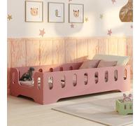 smartwood Letto Montessori 100x200 Letto per Bambini in Legno FSC Colore Rosa TILA 2B con Sponda Anticaduta e Rete a Doghe Fino a 230 kg - Per Bambino e Bambina - Montaggio Facile